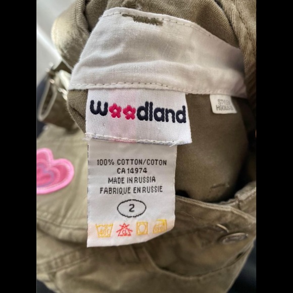 Vintage Khaki overalls dress with embroidered heart. 
size 2T - Picture 3 of 3